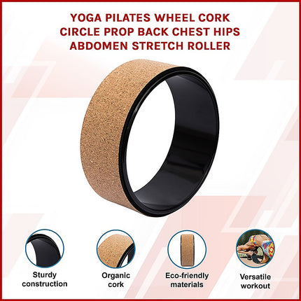 Yoga Pilates Wheel Cork Circle Prop Back Chest Hips Abdomen Stretch Roller.
