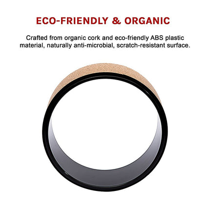 Yoga Pilates Wheel Cork Circle Prop Back Chest Hips Abdomen Stretch Roller.