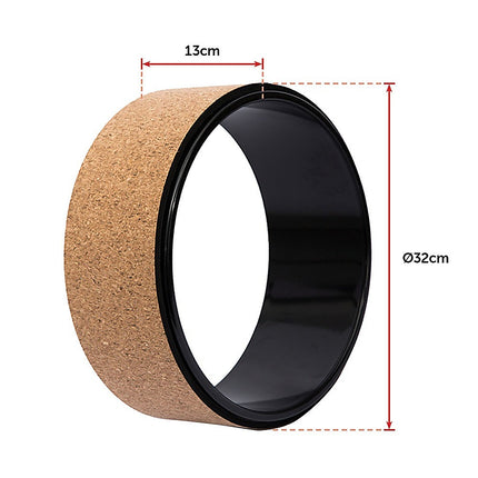 Yoga Pilates Wheel Cork Circle Prop Back Chest Hips Abdomen Stretch Roller.