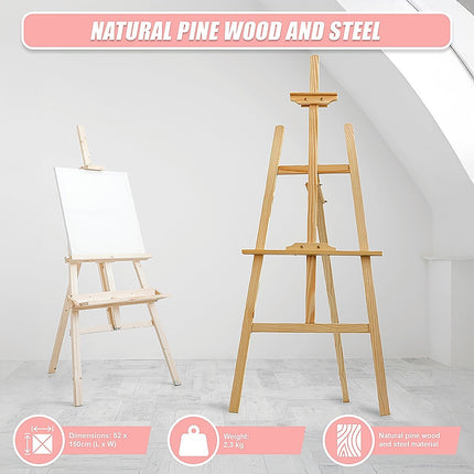 Pine Wood Easel Artist Art Display Painting Shop Tripod Stand Wedding.