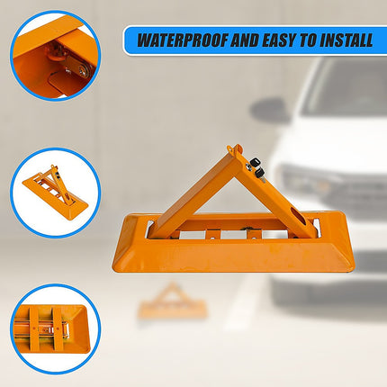 Fold Down Vehicle Security Car Parking Spot Lock Safety Bollard Barrier.