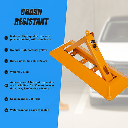 Fold Down Vehicle Security Car Parking Spot Lock Safety Bollard Barrier.