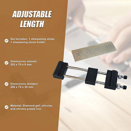 Double-Sided Diamond Knife Sharpeners Sharpening Stone W/ Stone Holder.