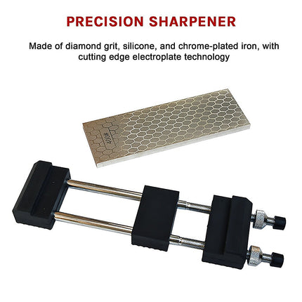 Double-Sided Diamond Knife Sharpeners Sharpening Stone W/ Stone Holder.