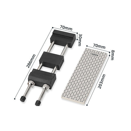 Double-Sided Diamond Knife Sharpeners Sharpening Stone W/ Stone Holder.