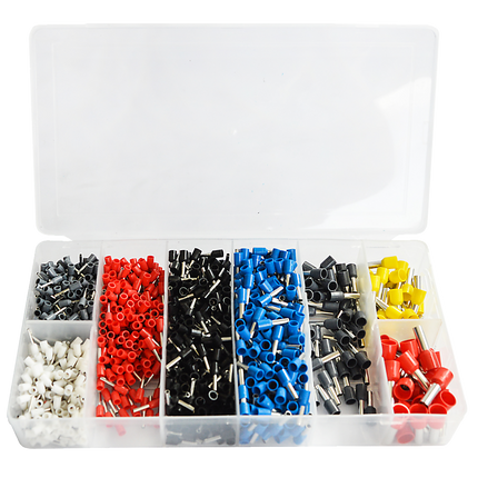 1200Pcs Bootlace Ferrule Crimper kit 0.25-10mm2 Cord End Ratchet Crimping Tool.