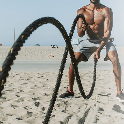 Battle Rope Dia 3.8cm x 9M length Poly Exercise Workout Strength Training.