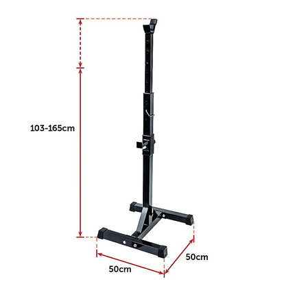 Adjustable Squat Rack Pair Steel Barbell Bench Press Stands Gym Home.
