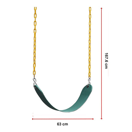 2 Pack Heavy Duty Playground Swing Seats with 66 Inch Plastic Coated Chains for Outdoor Backyard Play.