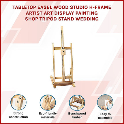 Tabletop Easel Wood Studio H-Frame Artist Art Display Painting Shop Tripod Stand Wedding.