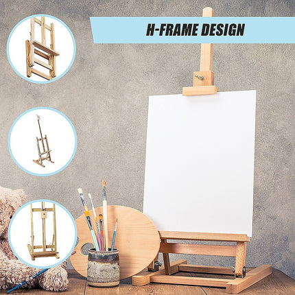 Tabletop Easel Wood Studio H-Frame Artist Art Display Painting Shop Tripod Stand Wedding.