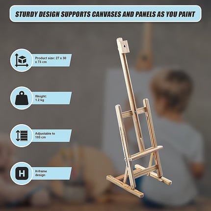 Tabletop Easel Wood Studio H-Frame Artist Art Display Painting Shop Tripod Stand Wedding.