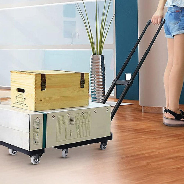 Foldable Hand Flatbed Trolley Cart 6 x 360 Degree Rotating Wheels with Maximum Load 200Kg.