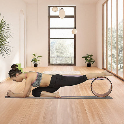 Yoga Pilates Wheel Cork Circle Prop Back Chest Hips Abdomen Stretch Roller.