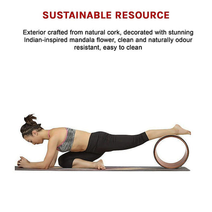 Yoga Pilates Wheel Cork Circle Prop Back Chest Hips Abdomen Stretch Roller.