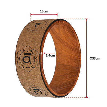 Yoga Pilates Wheel Cork Circle Prop Back Chest Hips Abdomen Stretch Roller.