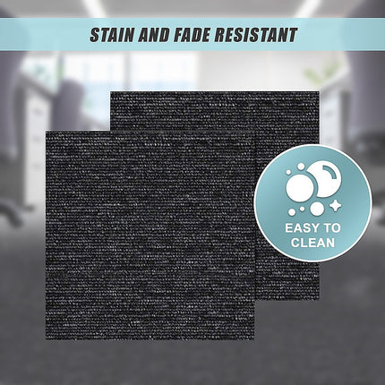 5m2 Box of Premium Carpet Tiles Commercial Domestic Office Heavy Use Flooring Charcoal.