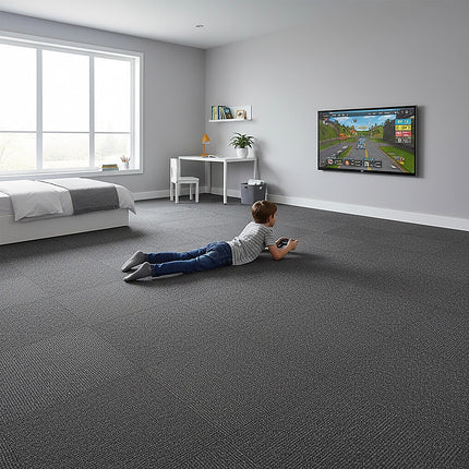 5m2 Box of Premium Carpet Tiles Commercial Domestic Office Heavy Use Flooring Charcoal.