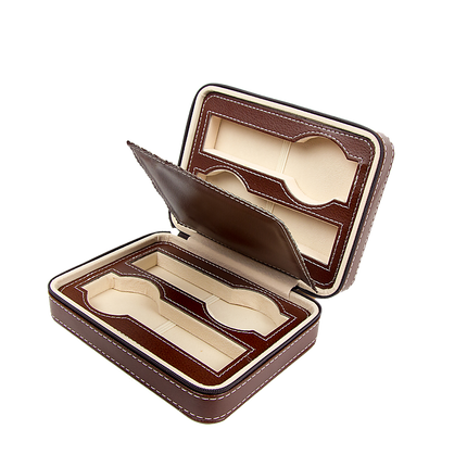 4 Watch Box Display Travel Case PU Leather.
