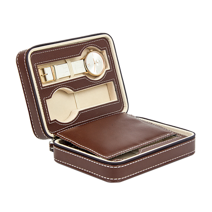 4 Watch Box Display Travel Case PU Leather.