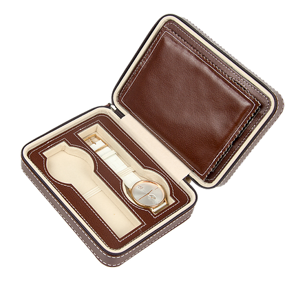 4 Watch Box Display Travel Case PU Leather.