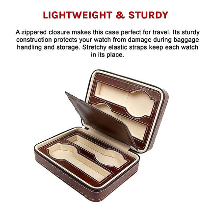 4 Watch Box Display Travel Case PU Leather.