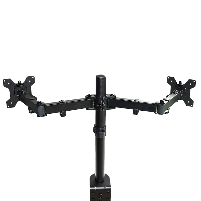 Dual LCD Monitor Desk Mount Stand Adjustable Fits 2 Screens Up To 27".