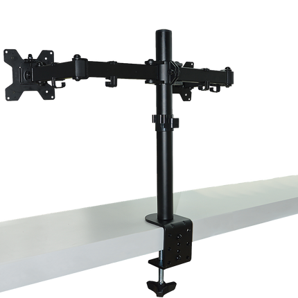 Dual LCD Monitor Desk Mount Stand Adjustable Fits 2 Screens Up To 27".