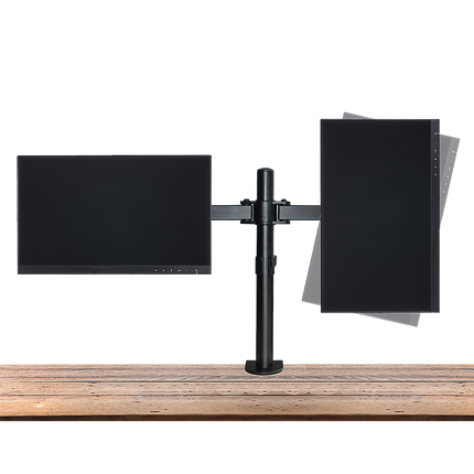 Dual LCD Monitor Desk Mount Stand Adjustable Fits 2 Screens Up To 27".