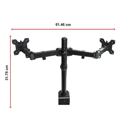 Dual LCD Monitor Desk Mount Stand Adjustable Fits 2 Screens Up To 27".