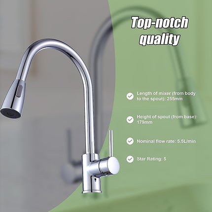 Basin Mixer Pull-Down Tap Faucet -Kitchen Laundry Bathroom Sink.