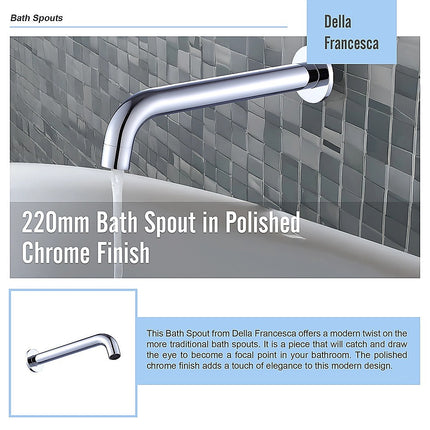 220mm Bath Spout in Polished Chrome Finish.