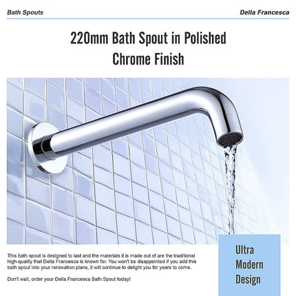 220mm Bath Spout in Polished Chrome Finish.