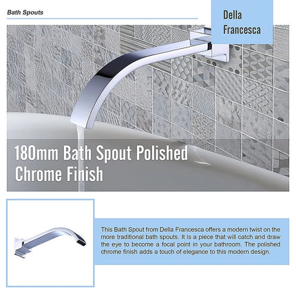 180mm Bath Spout Polished Chrome Finish.