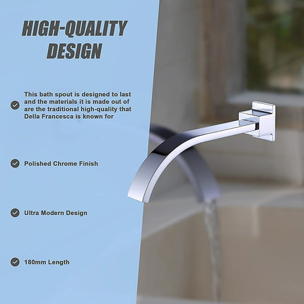 180mm Bath Spout Polished Chrome Finish.
