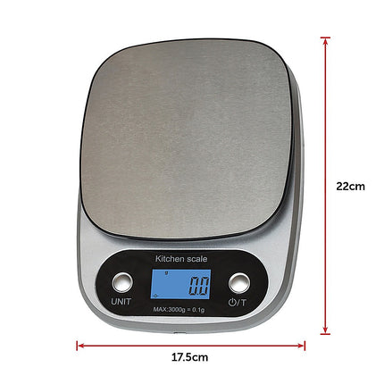 0.1g Digital Kitchen Scale 3kg Rechargeable High Precision Food.