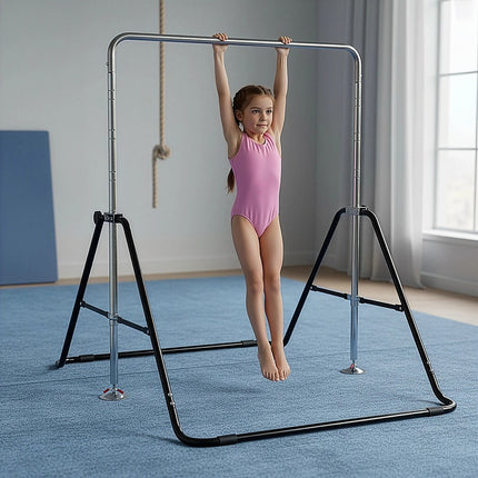Kids Gymnastics Bars Training Horizontal Bar Monkey Kip Bar Black.