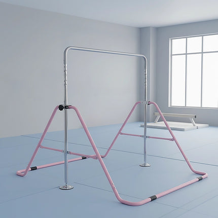 Kids Gymnastics Bars Training Horizontal Bar Monkey Kip Bar Pink.