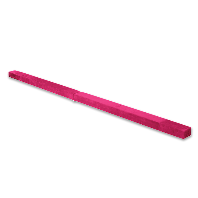 2.2m Gymnastics Folding Balance Beam Pink Synthetic Suede.