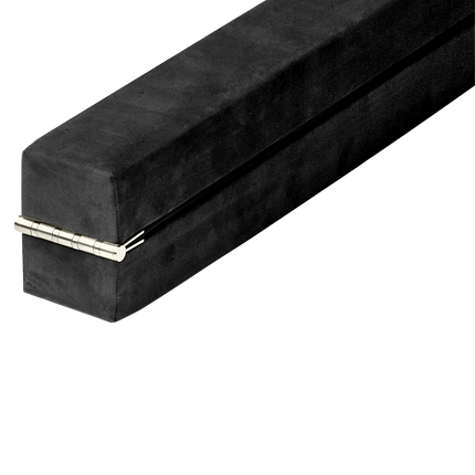 2.2m Gymnastics Folding Balance Beam Black Synthetic Suede.