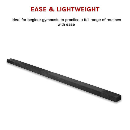 2.2m Gymnastics Folding Balance Beam Black Synthetic Suede.