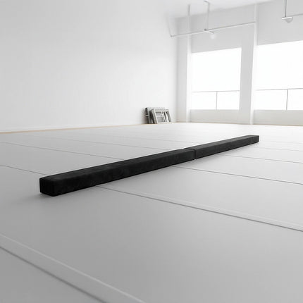 2.2m Gymnastics Folding Balance Beam Black Synthetic Suede.