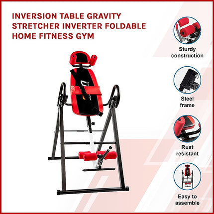 Inversion Table Gravity Stretcher Inverter Foldable Home Fitness Gym.