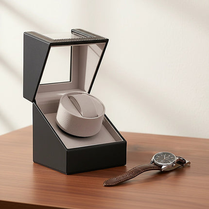 Automatic Watch Winder Display Box Case Motor Rotation Storage PU Leather.