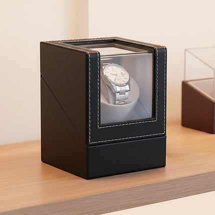 Automatic Watch Winder Display Box Case Motor Rotation Storage PU Leather.