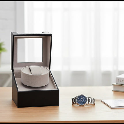 Automatic Watch Winder Display Box Case Motor Rotation Storage PU Leather.