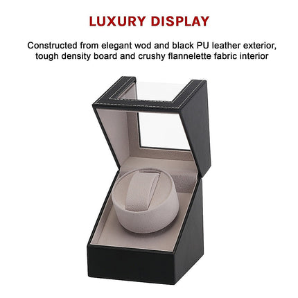Automatic Watch Winder Display Box Case Motor Rotation Storage PU Leather.