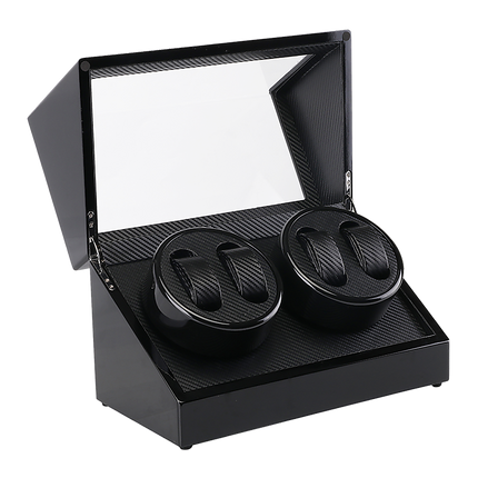 Automatic Quad Watch Winder Wood Display Box Case Motor Rotation Storage.
