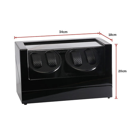 Automatic Quad Watch Winder Wood Display Box Case Motor Rotation Storage.