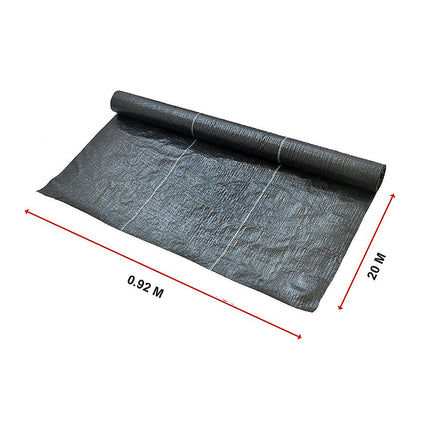 Heavy Duty Weed Control PP Woven Fabric Weed Mat Gardening Plant 0.92m x 20m.